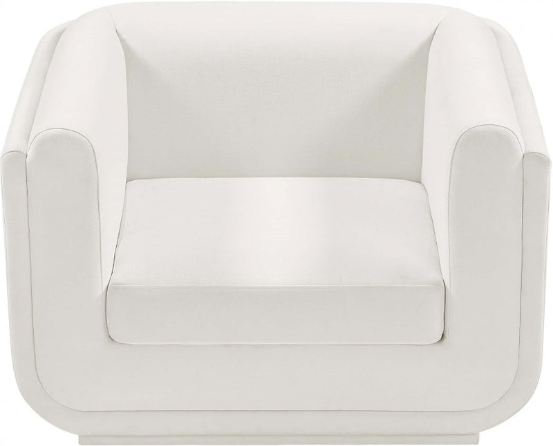 Kimora Linen Textured Fabric Upholstered Chair in Cream - 151Cream-C