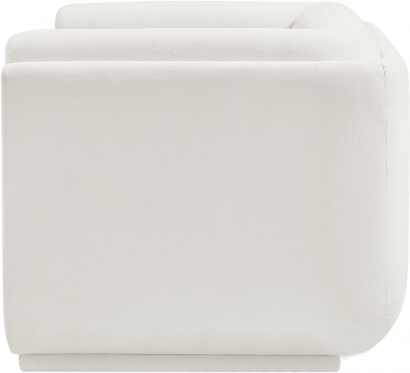 Kimora Linen Textured Fabric Upholstered Chair in Cream - 151Cream-C