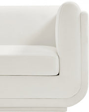 Kimora Linen Textured Fabric Upholstered Chair in Cream - 151Cream-C