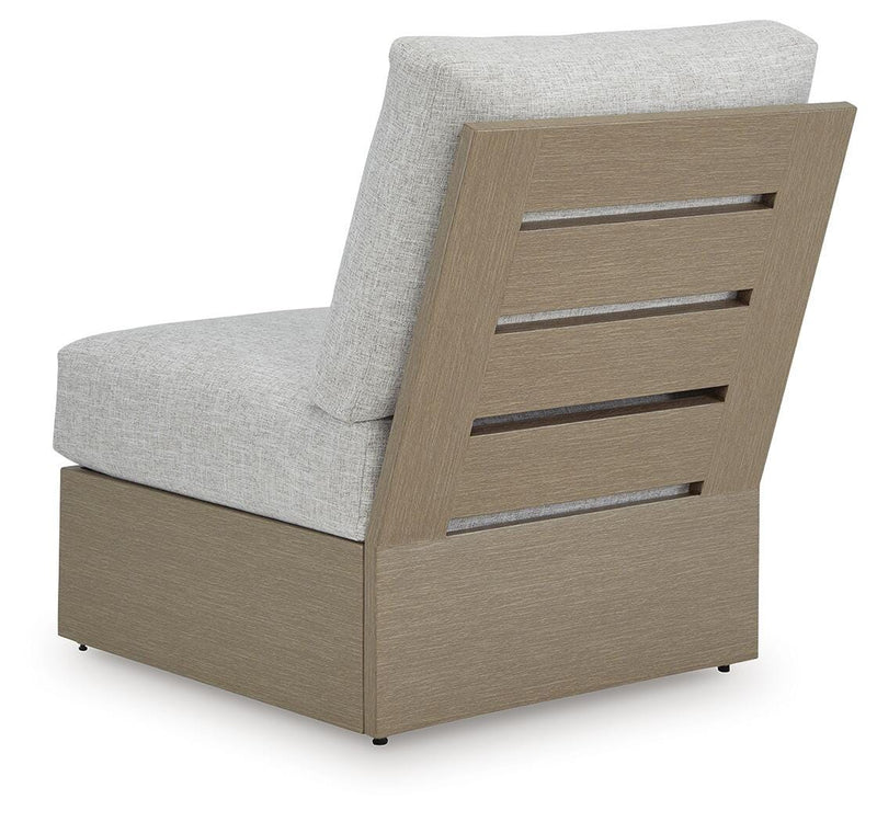 Kimpton Isle Brown/Beige Outdoor Armless Chair with Cushion - P704-846