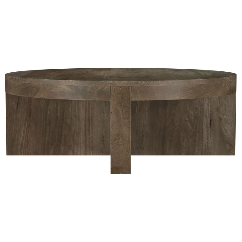 Kinkaid Round Solid Mango Wood Coffee Table Brown - 710138