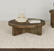 Kinkaid Round Solid Mango Wood Coffee Table Brown - 710138