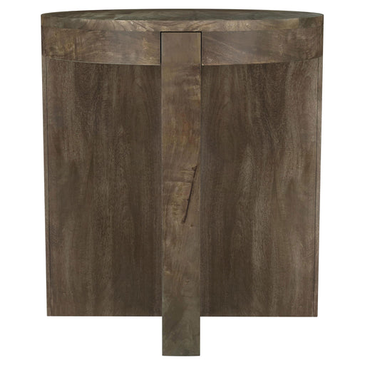 Kinkaid Round Solid Mango Wood End Table Brown - 710137