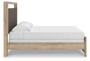 Kinlanni King Upholstered Panel Bed, Dresser, Mirror and Nightstand - B1360B18