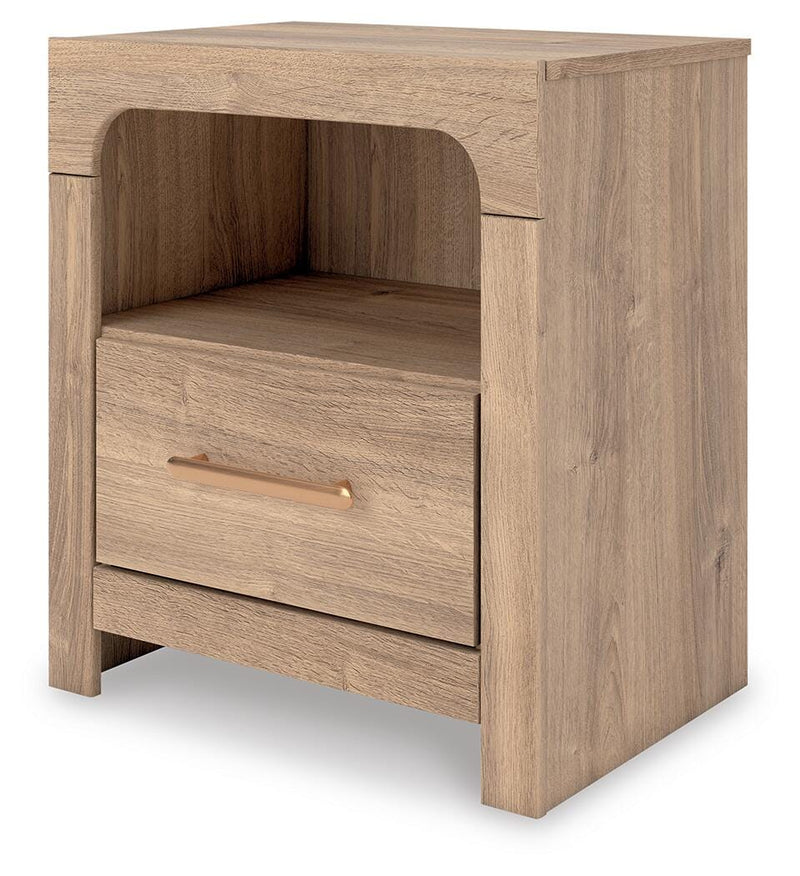 Kinlanni Queen Panel Bed, Dresser, Mirror and Nightstand - PCB1360B17
