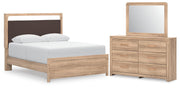 Kinlanni Queen Upholstered Panel Bed, Dresser and Mirror - PCB1360B13