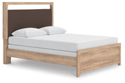 Kinlanni Queen Upholstered Panel Bed, Dresser and Mirror - PCB1360B7