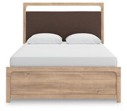 Kinlanni Queen Upholstered Panel Bed, Dresser and Mirror - PCB1360B7