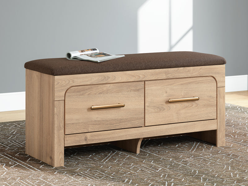 Kinlanni Tan/Brown Bedroom Storage Bench - PCB1360-09