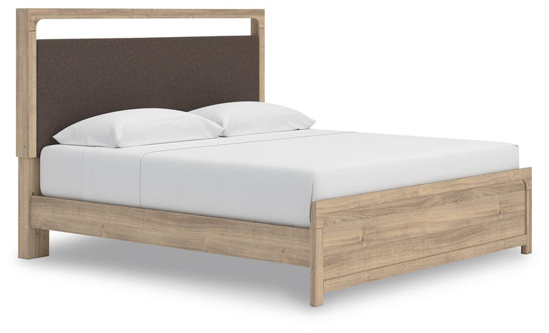 Kinlanni Tan King Upholstered Platform Bed - PCB1360B16