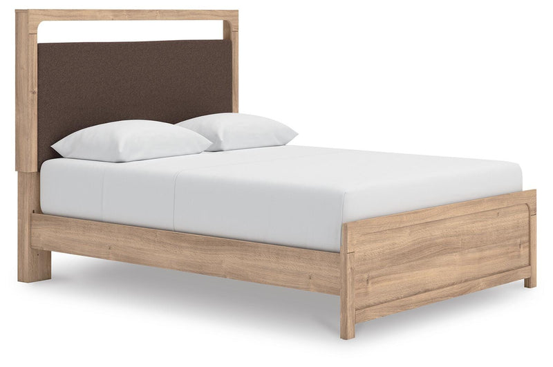 Kinlanni Tan Queen Upholstered Platform Bed - PCB1360B10