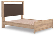 Kinlanni Tan Queen Upholstered Platform Bed - PCB1360B10