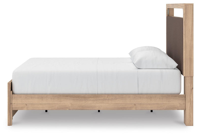 Kinlanni Tan Queen Upholstered Platform Bed - PCB1360B10