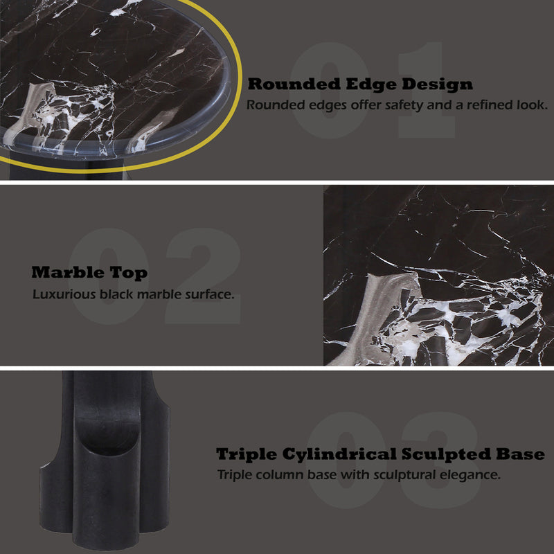 Kinton End Table w/Natural Marble Top - LV04786