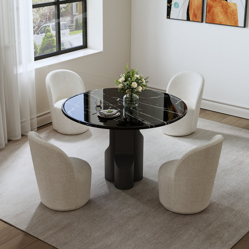 Kinton Round Dining Table w/Natural Marble Top - DN04795