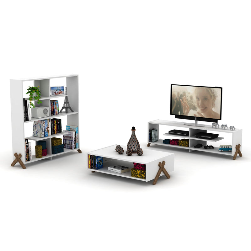 Kipp Bookcase in Walnut-White - 710-KIP-BC-RF170201