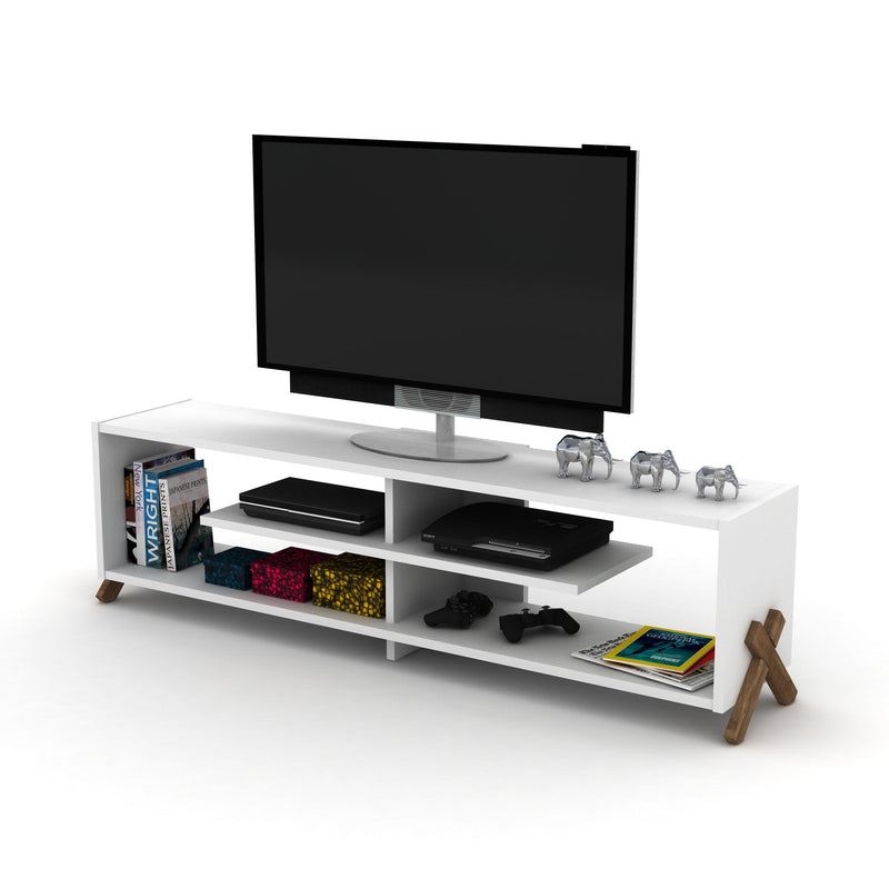 Kipp Tv Stand Walnut-White in Walnut-White - 720-KIP-TV-RF170101