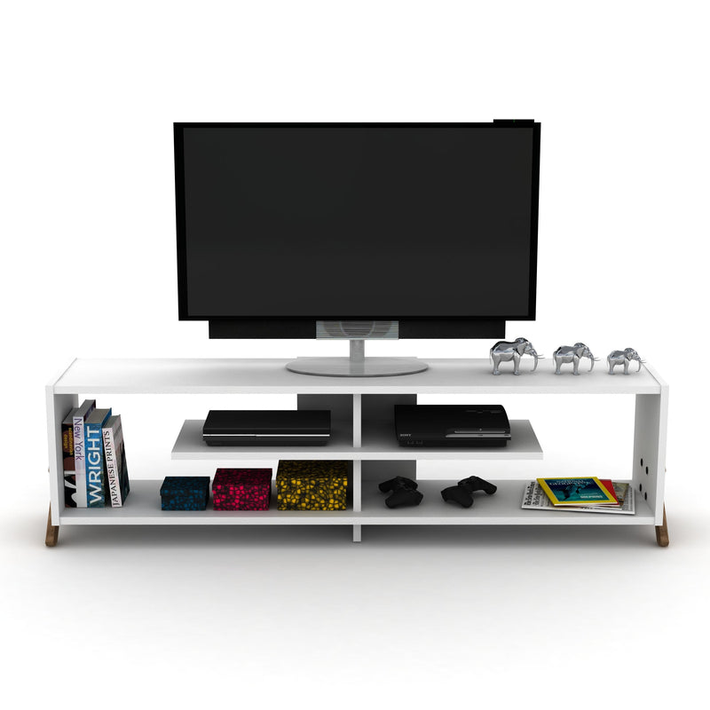 Kipp Tv Stand Walnut-White in Walnut-White - 720-KIP-TV-RF170101