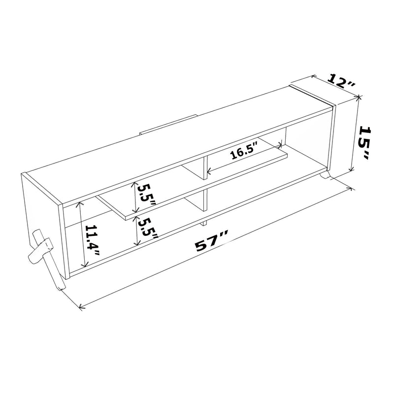 Kipp Tv Stand Walnut-White in Walnut-White - 720-KIP-TV-RF170101