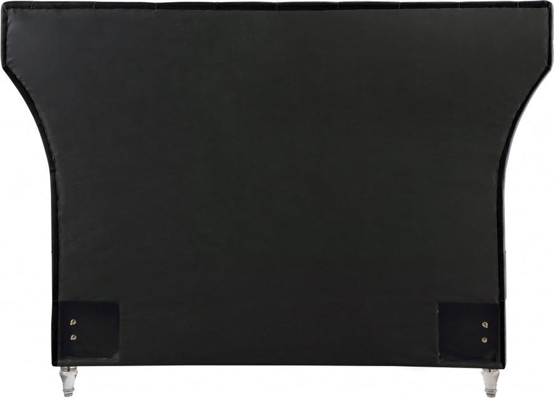 Kira Velvet King Bed Black - Gate FurnitureKing Bed