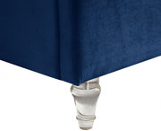 Kira Velvet Queen Bed Blue - Gate FurnitureQueen Bed