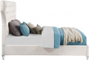 Kira Velvet Queen Bed Cream - Gate FurnitureQueen Bed