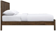 Kivo Solid Wood Full Bed in Brown - KivoBrown-F