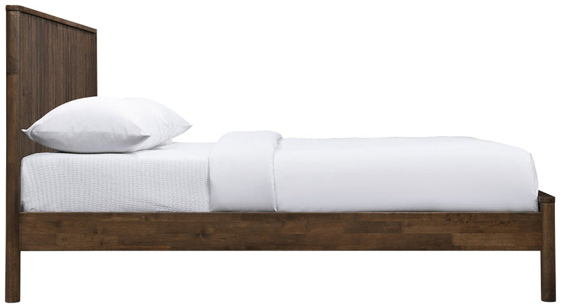 Kivo Solid Wood Full Bed in Brown - KivoBrown-F