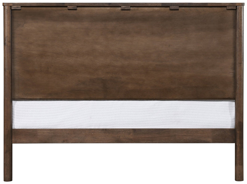 Kivo Solid Wood Full Bed in Brown - KivoBrown-F