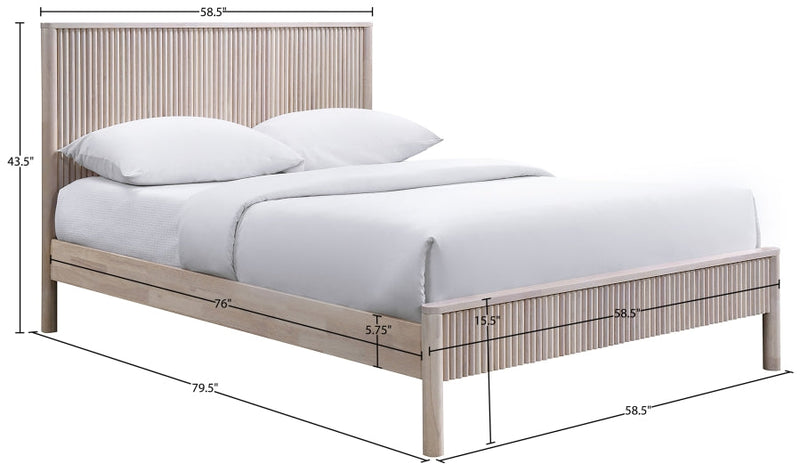Kivo Solid Wood Full Bed in Natural - KivoNatural-F