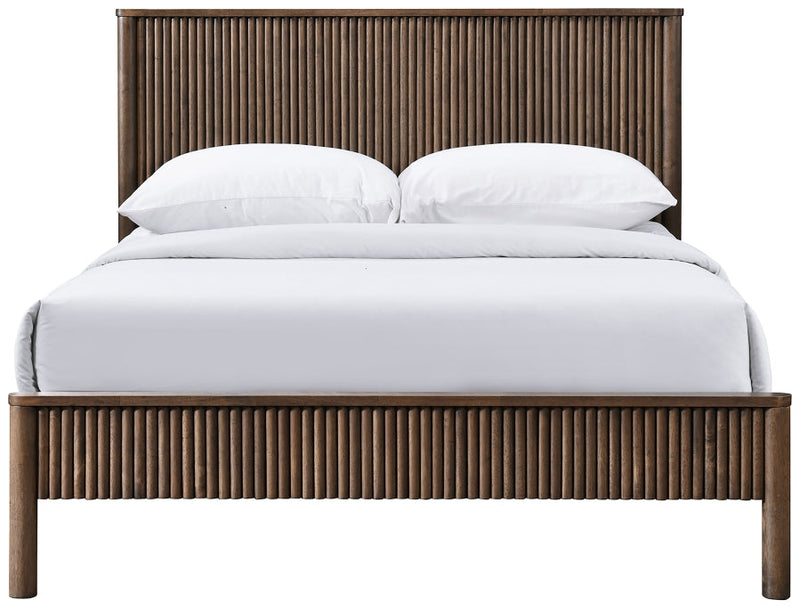 Kivo Solid Wood King Bed in Brown - KivoBrown-K