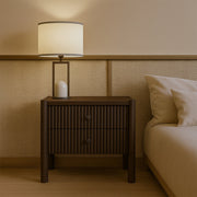 Kivo Solid Wood Nightstand in Brown - KivoBrown-NS