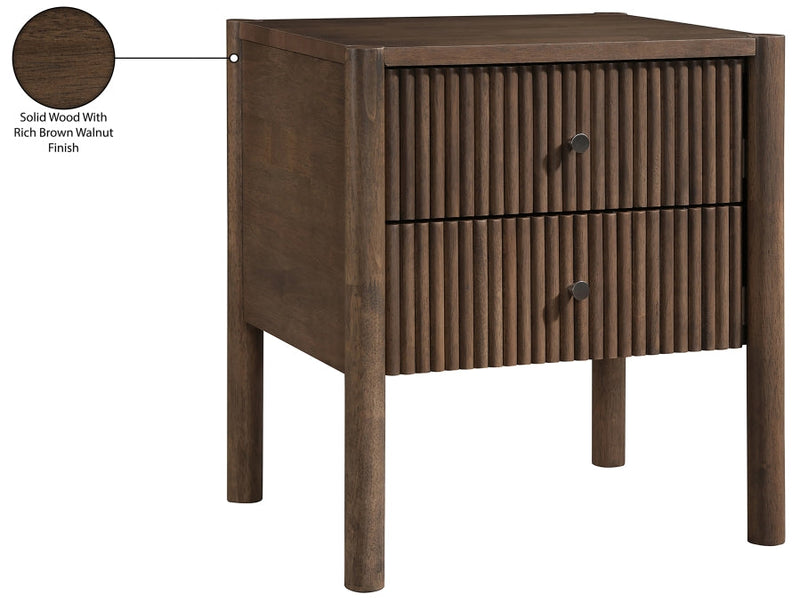 Kivo Solid Wood Nightstand in Brown - KivoBrown-NS