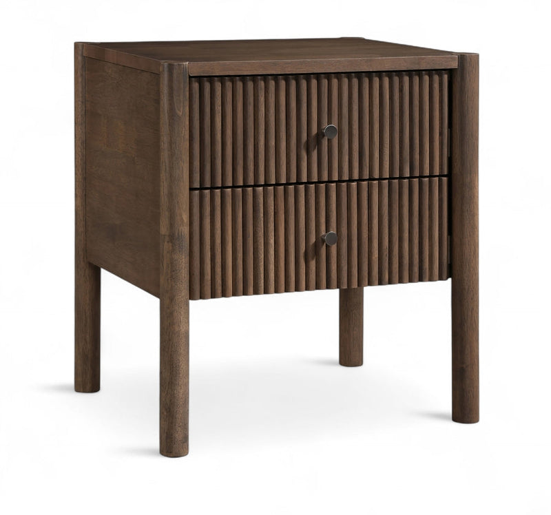Kivo Solid Wood Nightstand in Brown - KivoBrown-NS