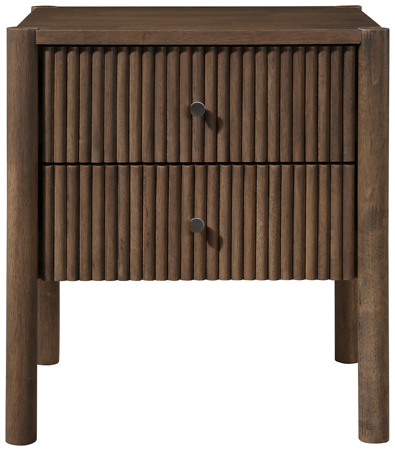Kivo Solid Wood Nightstand in Brown - KivoBrown-NS