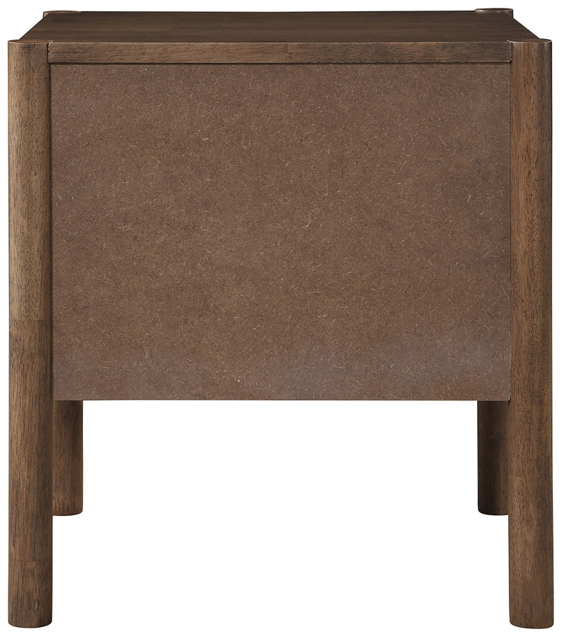 Kivo Solid Wood Nightstand in Brown - KivoBrown-NS