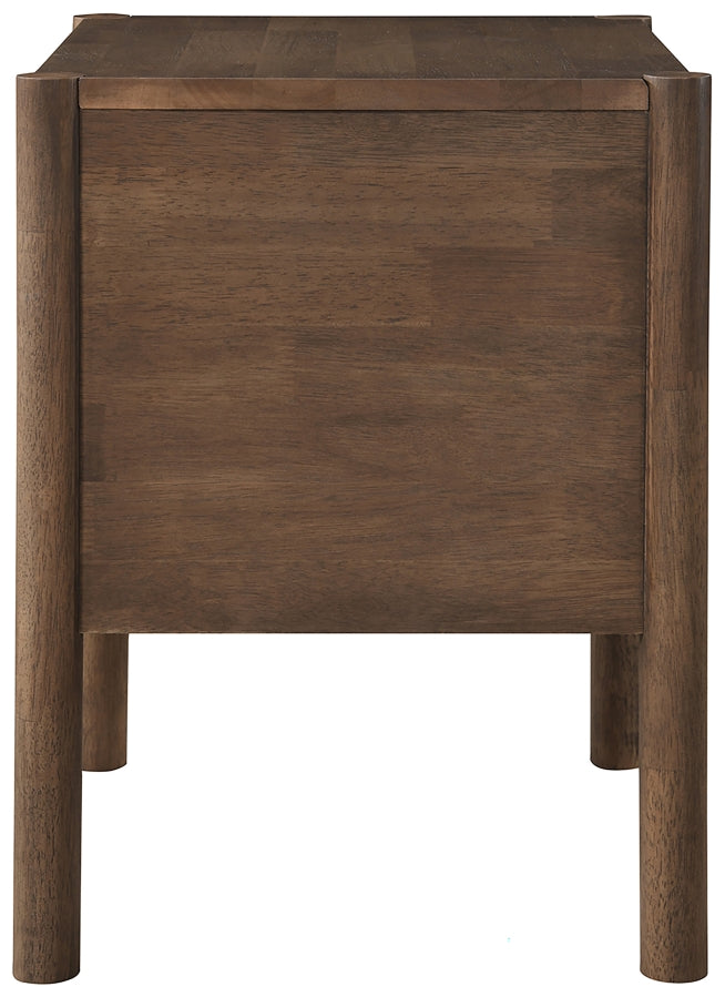 Kivo Solid Wood Nightstand in Brown - KivoBrown-NS