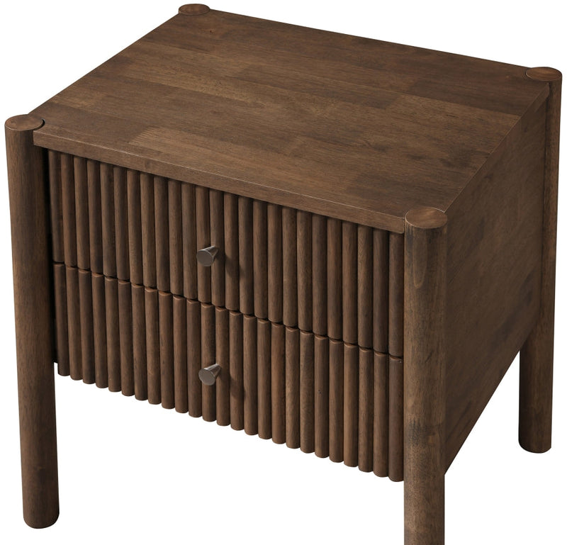 Kivo Solid Wood Nightstand in Brown - KivoBrown-NS