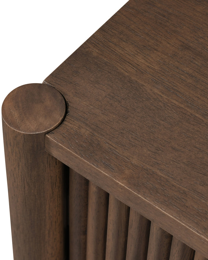 Kivo Solid Wood Nightstand in Brown - KivoBrown-NS