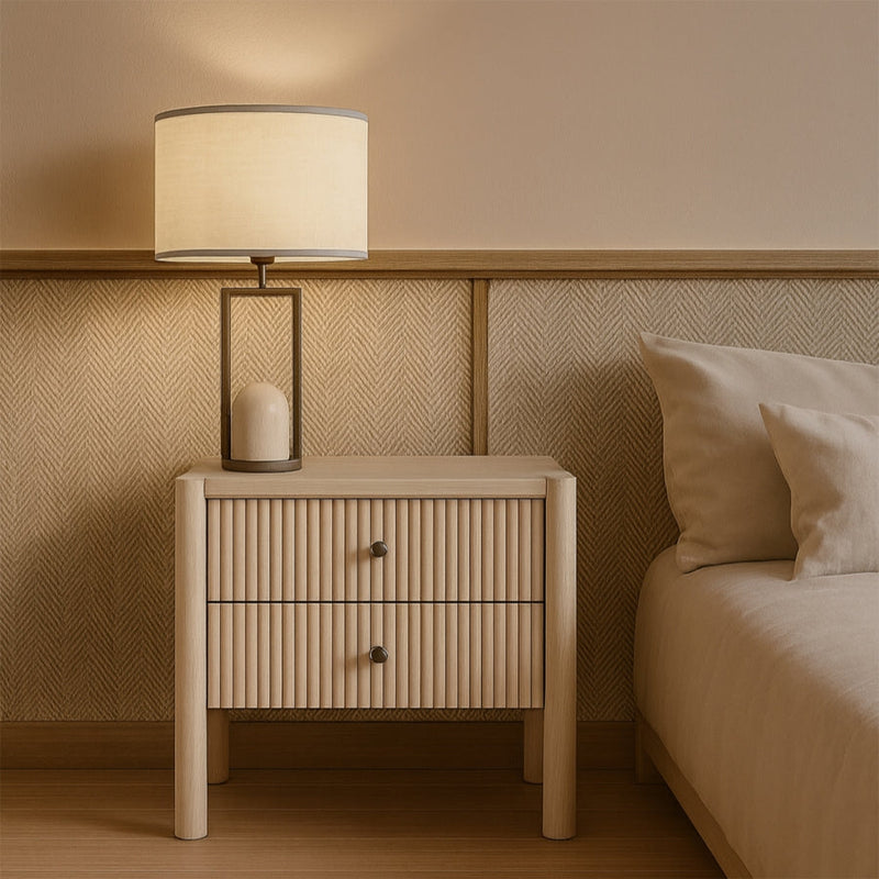 Kivo Solid Wood Nightstand in Natural - KivoNatural-NS