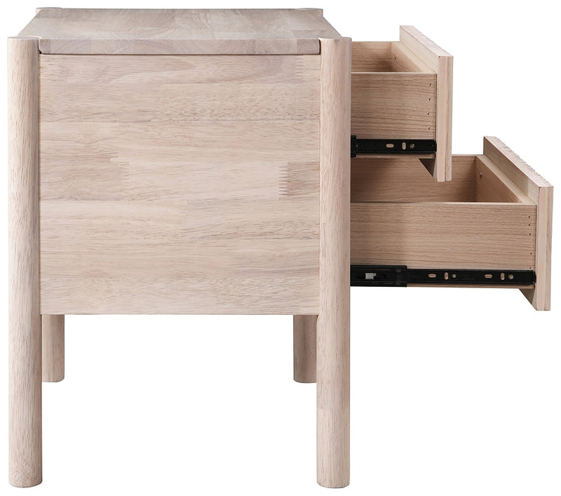 Kivo Solid Wood Nightstand in Natural - KivoNatural-NS
