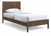 Kivo Solid Wood Twin Bed in Brown - KivoBrown-T