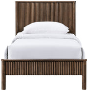 Kivo Solid Wood Twin Bed in Brown - KivoBrown-T