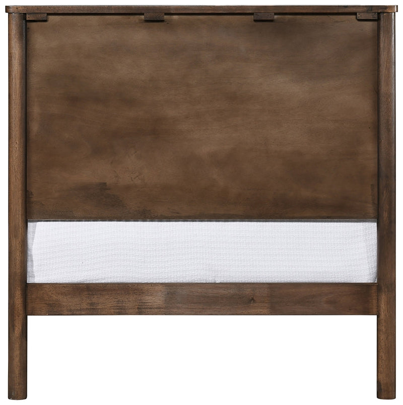 Kivo Solid Wood Twin Bed in Brown - KivoBrown-T