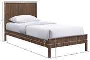 Kivo Solid Wood Twin Bed in Brown - KivoBrown-T