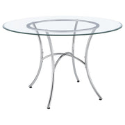 Kline 48-inch Round Glass Top Dining Table Chrome - 122160CHR