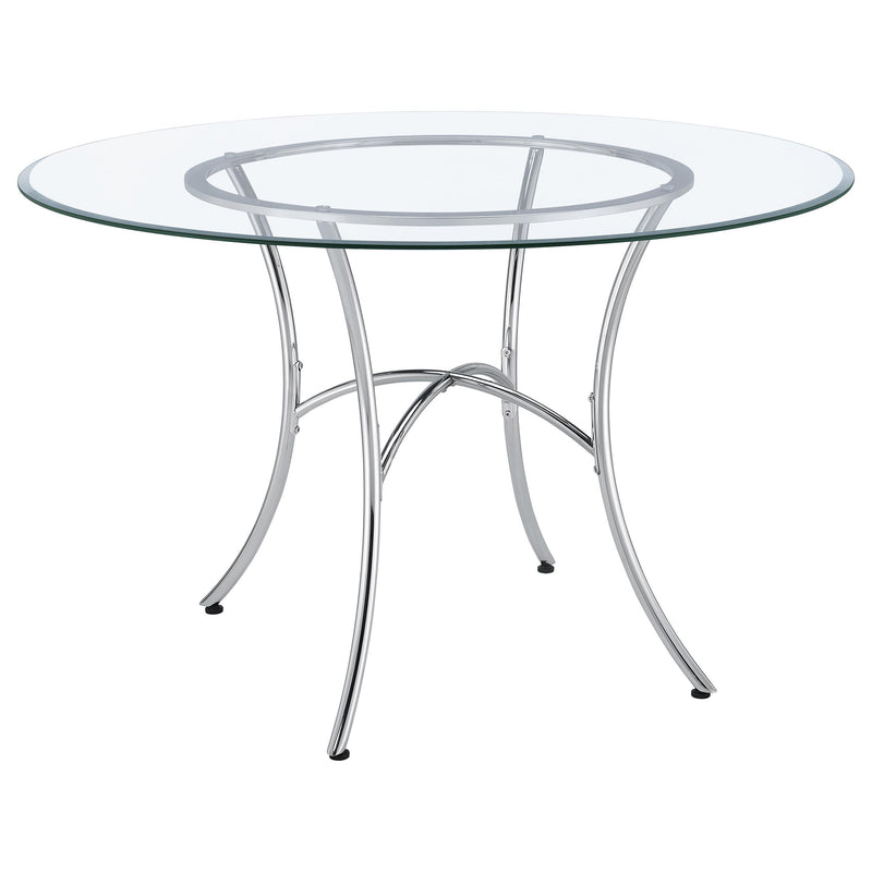 Kline 48-inch Round Glass Top Dining Table Chrome - 122160CHR