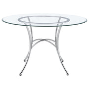 Kline 48-inch Round Glass Top Dining Table Chrome - 122160CHR