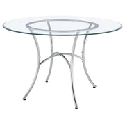 Kline 48-inch Round Glass Top Dining Table Chrome - 122160CHR