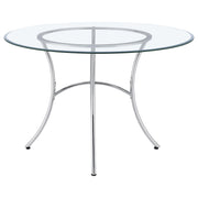 Kline 48-inch Round Glass Top Dining Table Chrome - 122160CHR